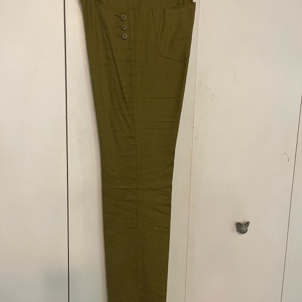Olive Green Women’s Linen Pants